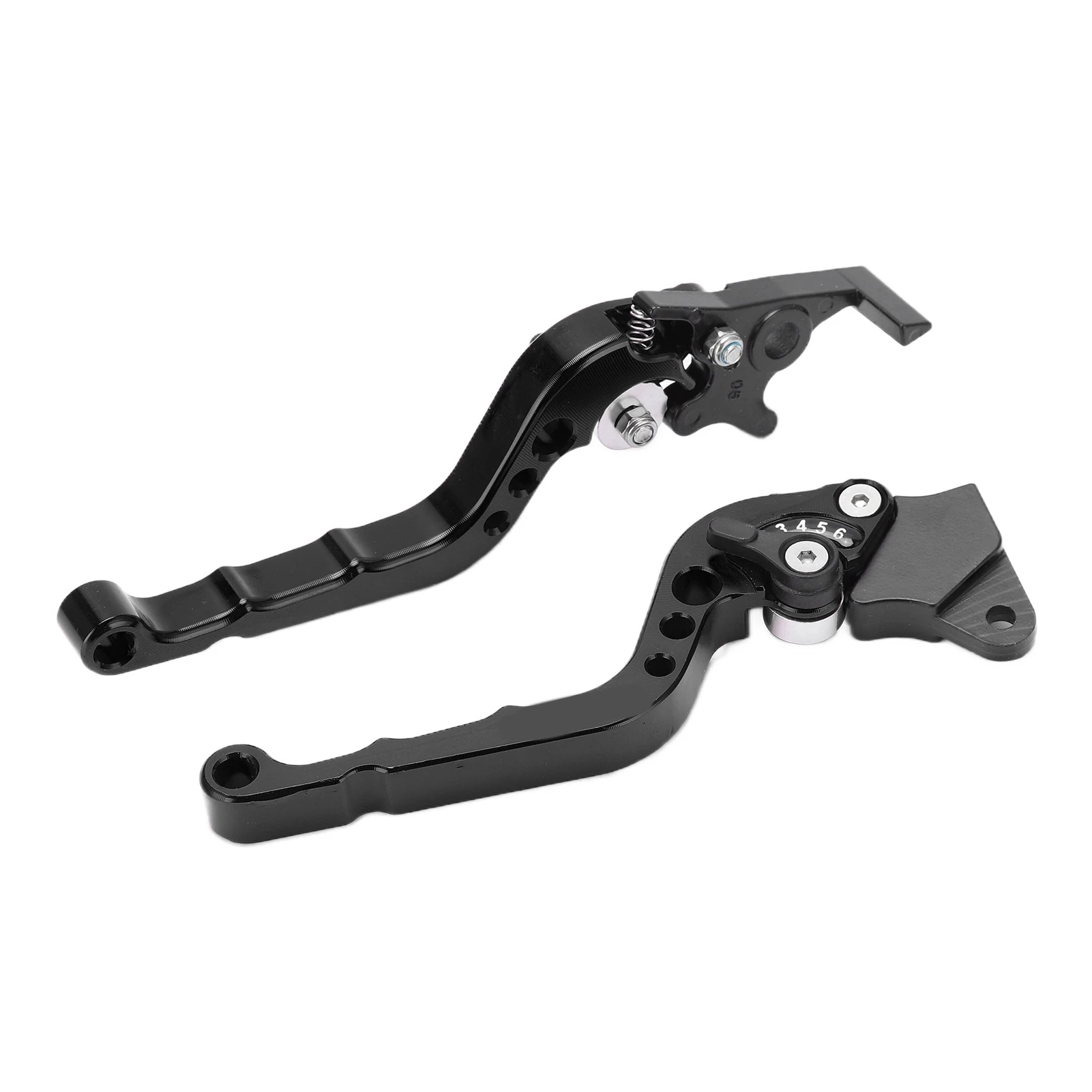 2PCS Motorcycle Brake Clutch Lever Adjustable Aluminium Alloy Black Handlebar Braking Device OEM Replacement
