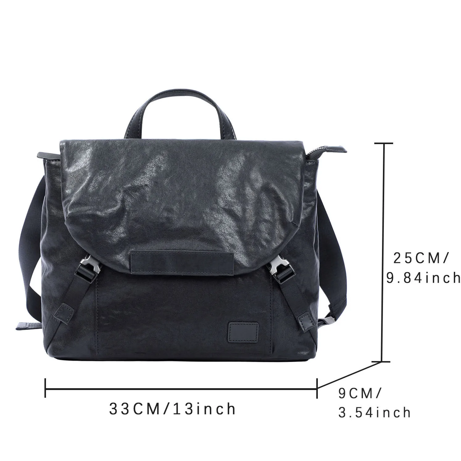 S.WORKER Herren-Umhängetasche aus Vollnarbenleder | Modische Umhängetasche, Crossbody-Tagesrucksack – Detail 3