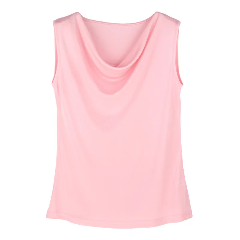 Birdtree Real Silk Ladies Tank Tops Cami for Women Summer Shawl Collar Sexy Sleeveless Tshirts Summer Autumn New P37133QC