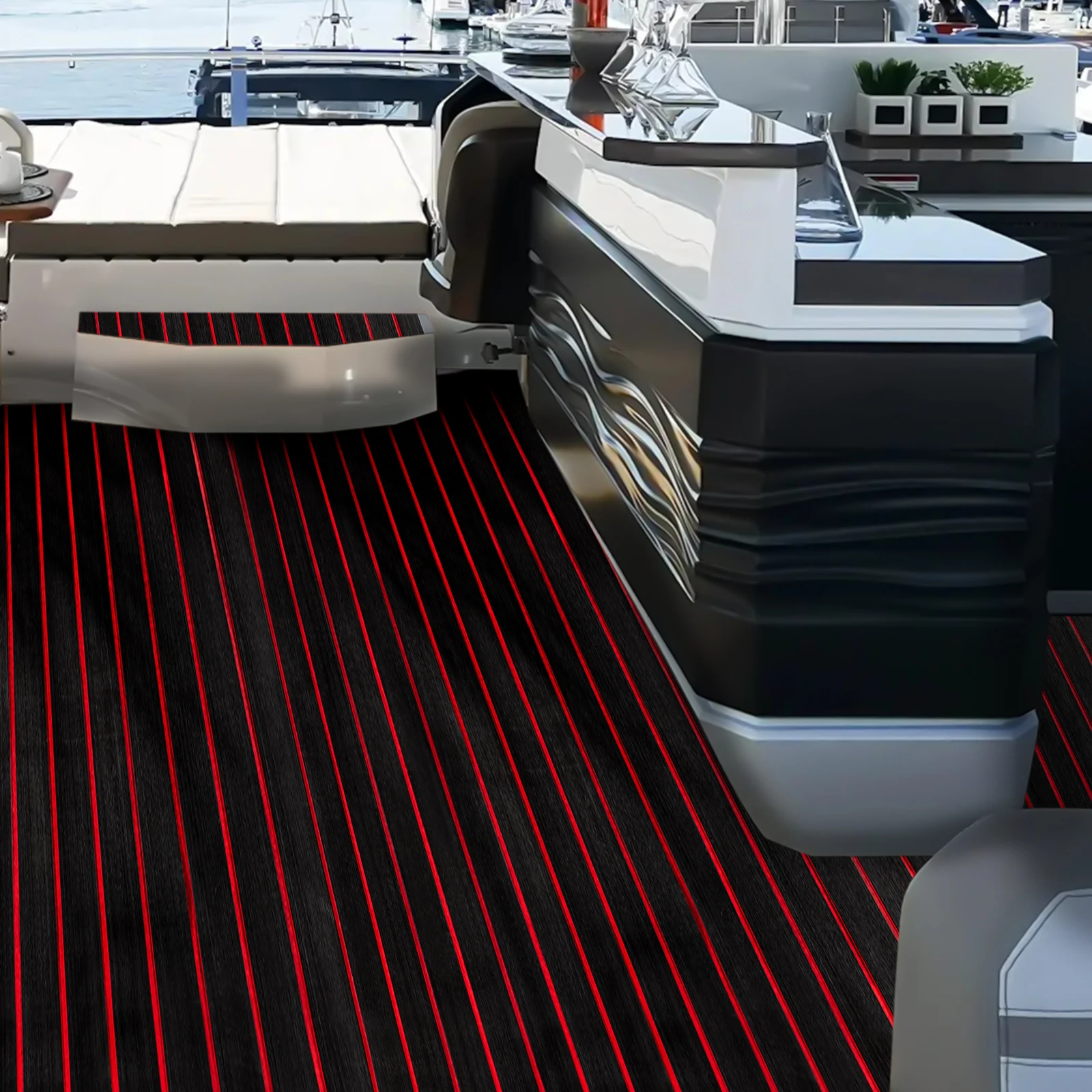 X mm Boots boden Eva Foam Decking Sheet Faux Teak Marine Matte Teppich rutsch fest selbst klebend für Motorboot RV Yacht Kajak – Detail 7