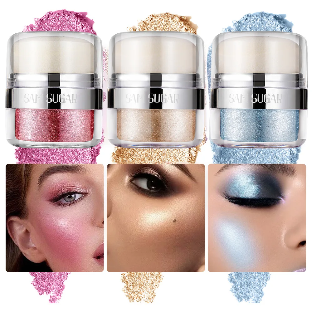 SAM SUGAR Air Cushion HighLighter Multi-Functional Solid Lift BrighTening Pearl Eyeshadow Body Pat Powder