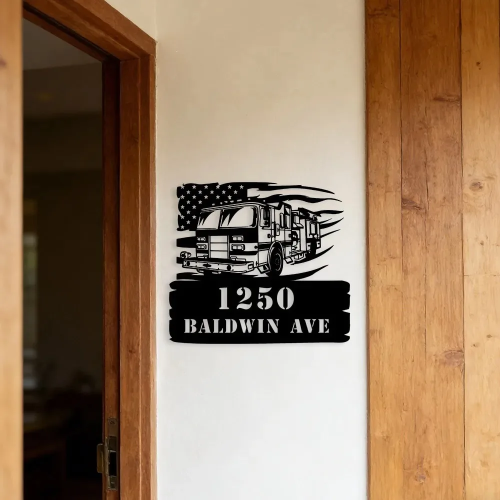 Customizable Eagle Flag Rustic Metal Address Plaque Outdoor Entry Garage Wall Decor Gift for Dad New Housewarming