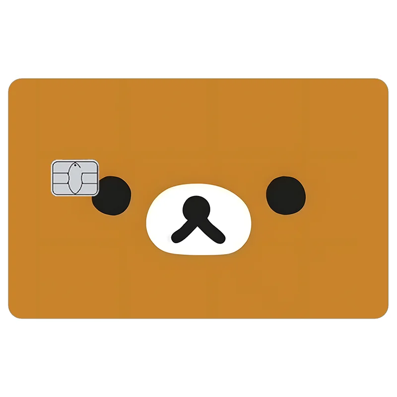 ملصقات جلدية لبطاقة الائتمان Kawaii Rilakkuma كارتونية مضادة للخدش مناسبة لحافلة بطاقة VISA وبطاقات IC بدون تلامس لمترو الأنفاق #5