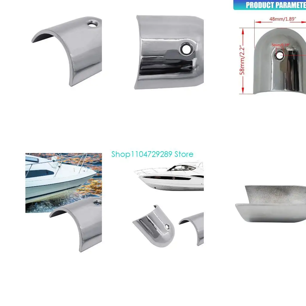 D8KE Marine Hardware End Cap Cover, Stainless Steel Rounded Guard with Smooth Polished Finish for Boat Trim Replacement and