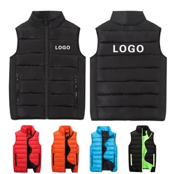 Autumn Winter Sleeveless Down Vest Jacket Print Logo Customized Workwear Outdoor Men Women Sports Activities Skiing Travel Coat