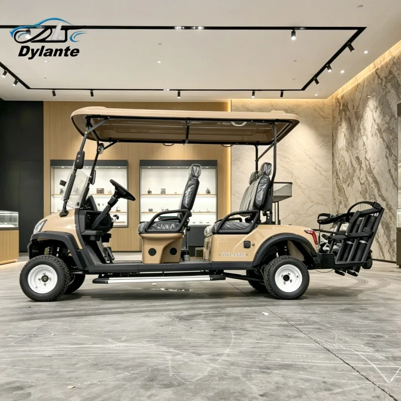 Dylante New Design Electric Golf Cart 4-Seater Features Steel Material Club Golf Buggy Wholesale 12 Inch Wheel Upholstered Seat