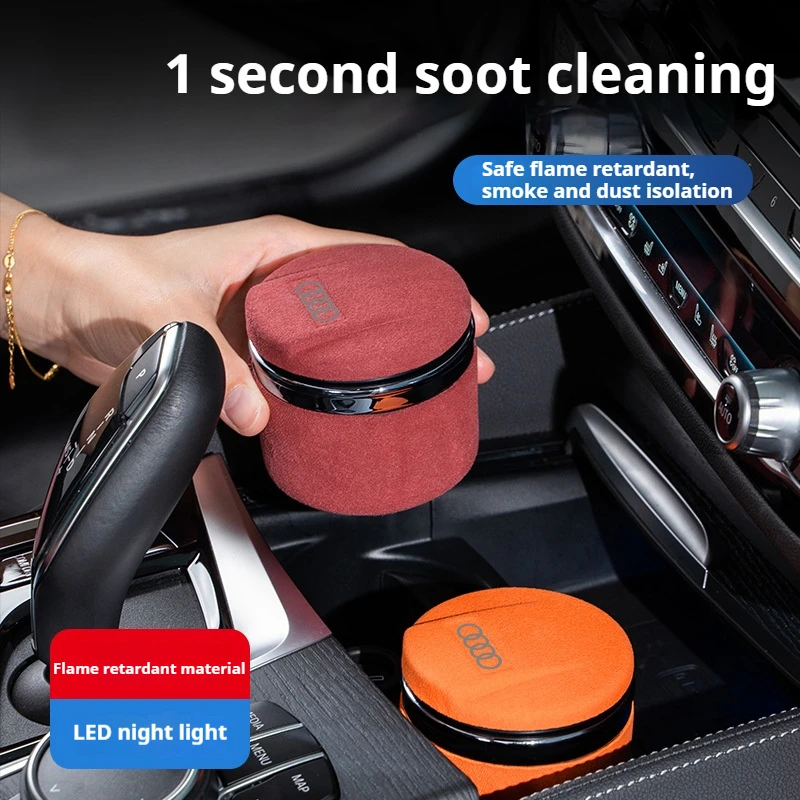 Car ashtray Car tip fur ashtray portable smokeless with LED light indication For Audi A3 A4 A5 A6 A7 Q3 Q5 Q7 S3 S4 S5