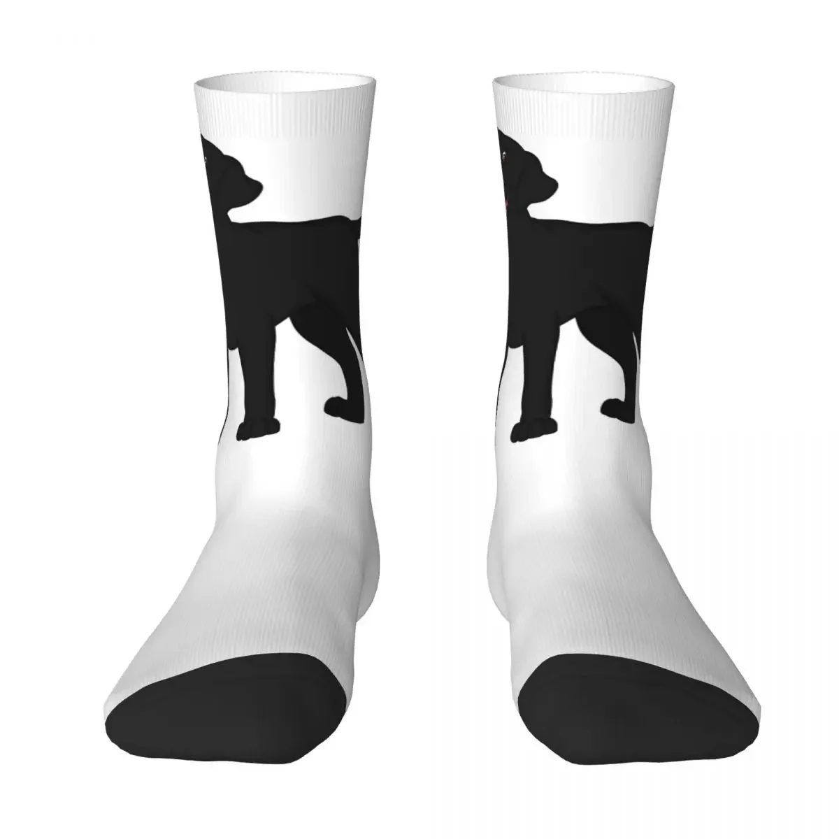 Smiling Black Lab Socks Harajuku Sweat Absorbing Stockings All Season Long Socks Accessories for Unisex Gifts