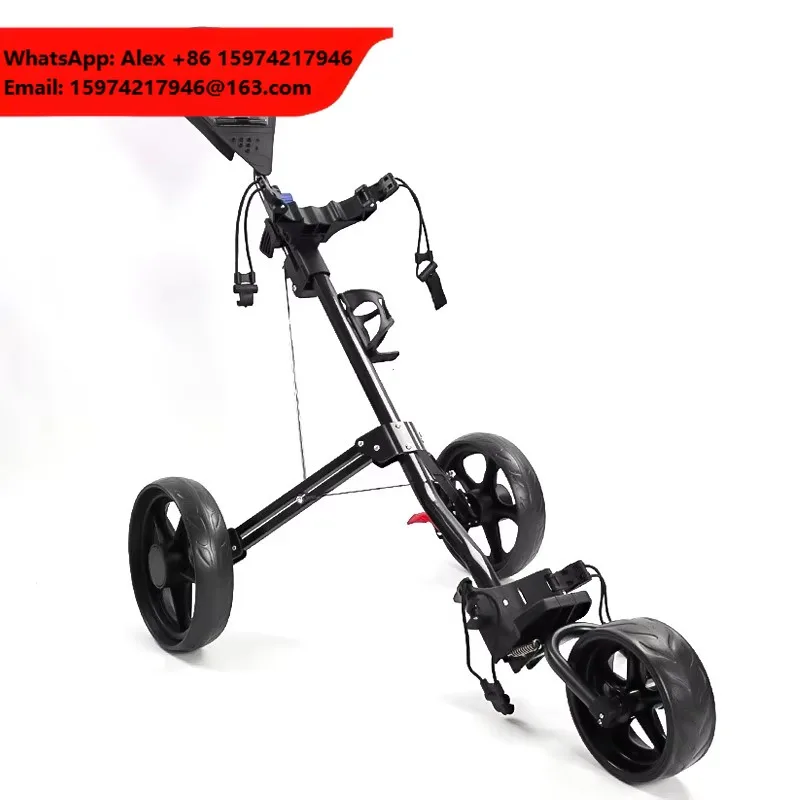 MATRIX ZH-A001 3 Wheel Manual Push Pull Golf Cart Ultra Lightweight Foldable Metal 20kg Load Capacity Storage Golf Bag Trolley