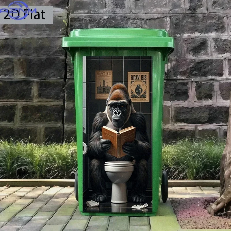 2D Print Visual Pattern Decal DIY Restyle Ornament for Household Daily Garbage Dustbin