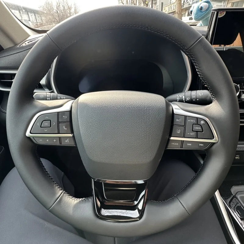 Protector de cuero de microfibra para volante de coche, accesorios interiores para Toyota Sienna Highlander 2020 2021 2022