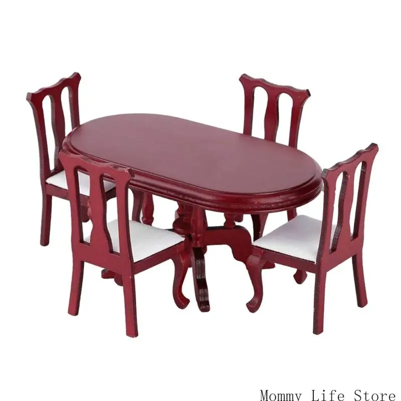 

Doll House Chair Table Model Dining Set Realistic Table Dollhouses Chair Realistic Play Chair Realistic 1:12 Model Toy
