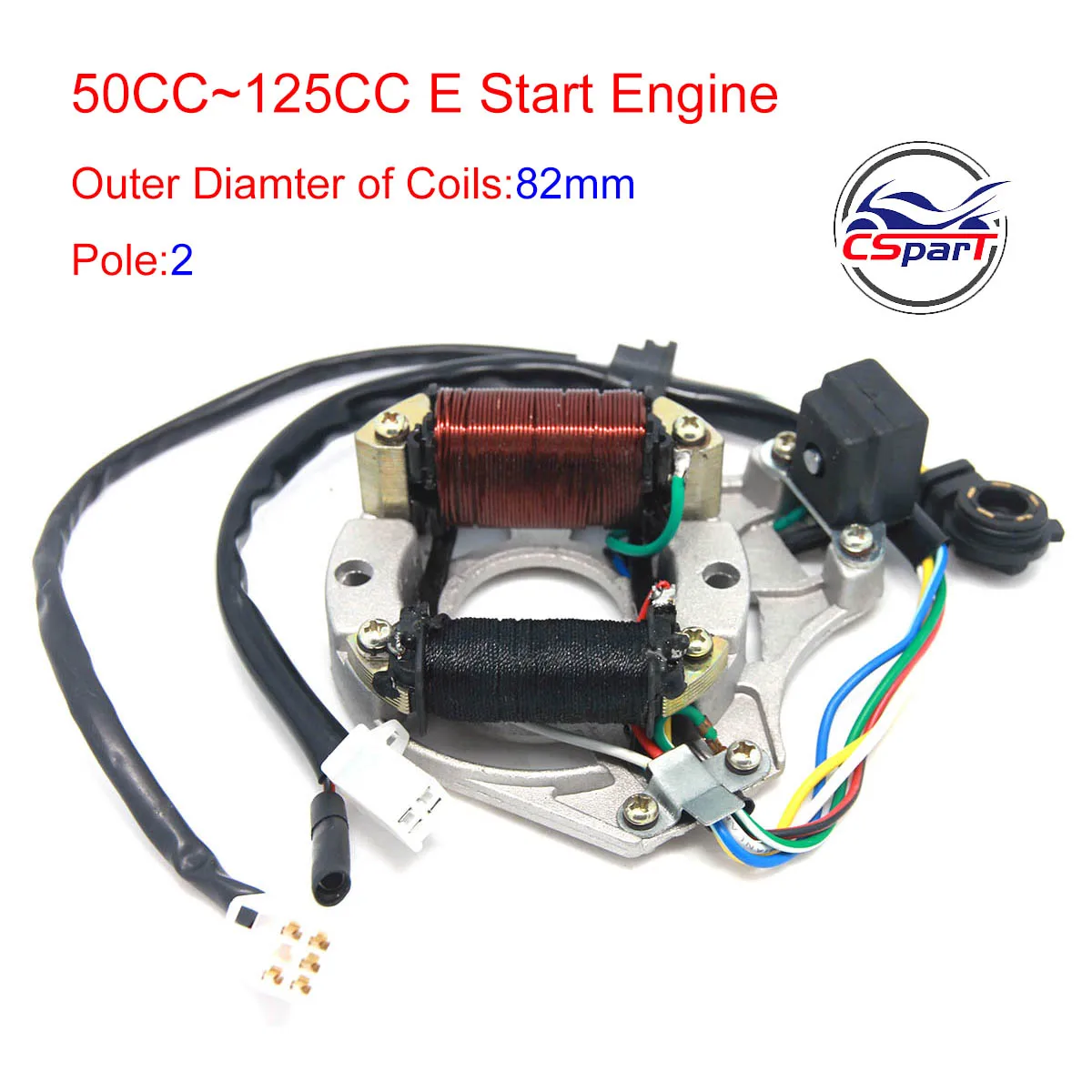 

Magneto Stator Plate AC 2 Pole Ignition Coil 5 Wire Gear Readout 50CC 70CC 90CC 110CC 125CC Lifan ZongShen Kazuma Dirt Bike