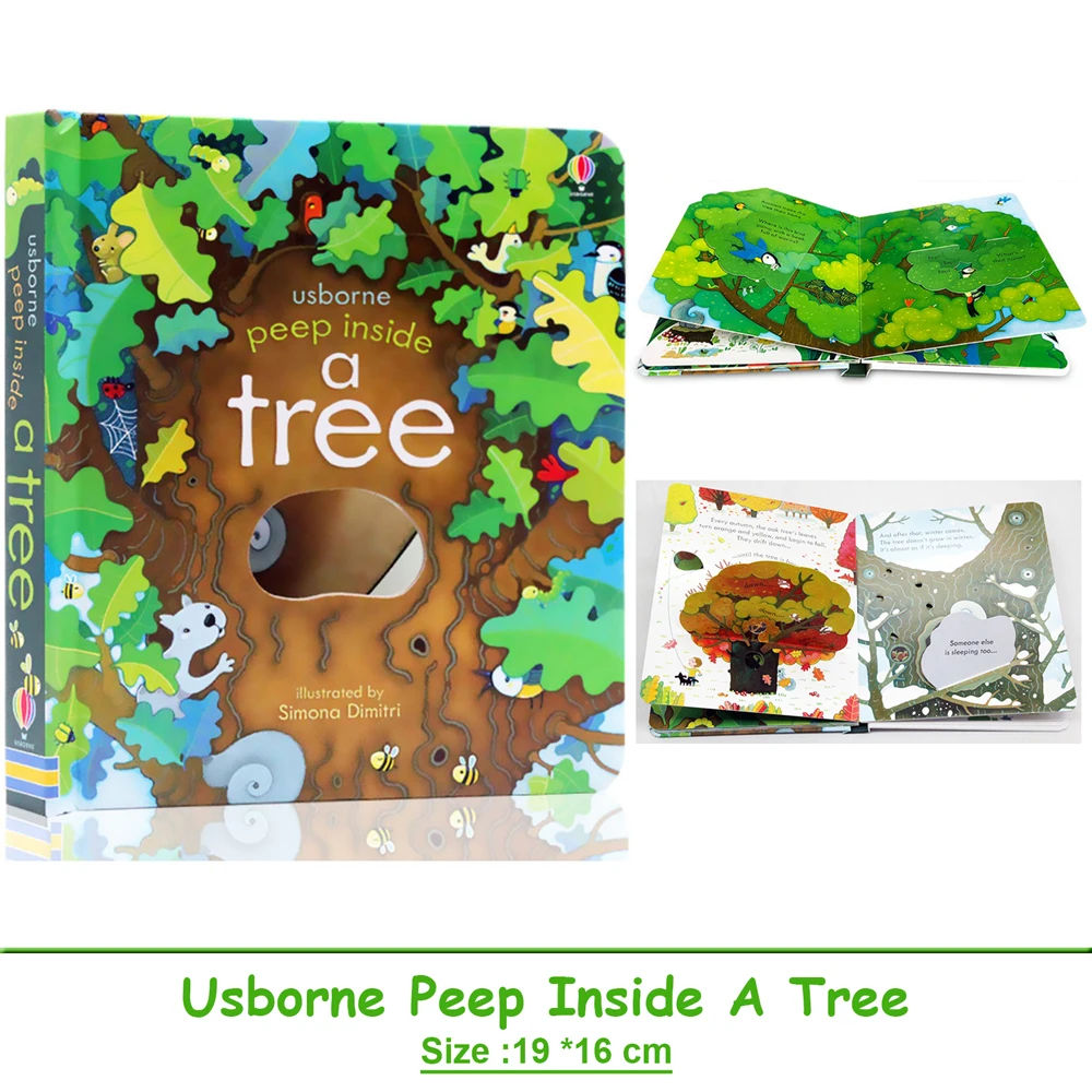 

Usborne Peep Inside A Tree Montessori Educational English Book for Kids Children Bedtime Reading 3D Flap Picture Book