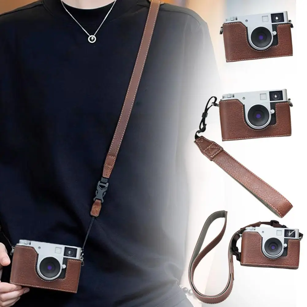 Étui de protection en cuir pour Fuji x-half, coque de protection avec dragonne, accessoires pour photographe