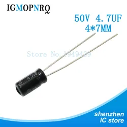 20PCS/LOT 4.7uF 50V 4x7mm Aluminum electrolytic capacitor 50v 4.7uf 4*7 Electrolytic capacitor