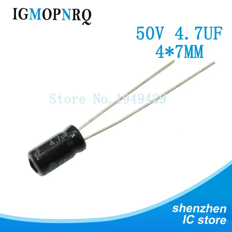 20 sztuk/partia 4.7uF 50V 4x7mm aluminiowy kondensator elektrolityczny 50v 4.7uf 4*7 kondensator elektrolityczny