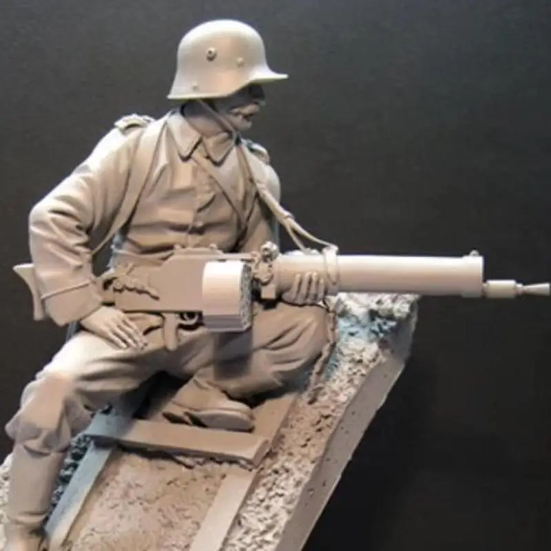 

1/16 Resin Character Soldier Model Kit Infantry Belt Scene Gk Handheld White Model Unassembled And Unpainted Kit
