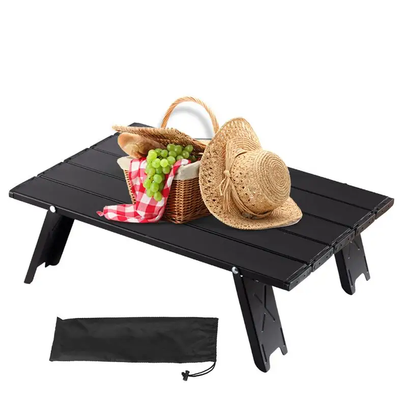 

Portable Beach Table Portable Picnic Table Foldable Storage Bag Included Ultra Light Aluminum Alloy Camping Side Table For