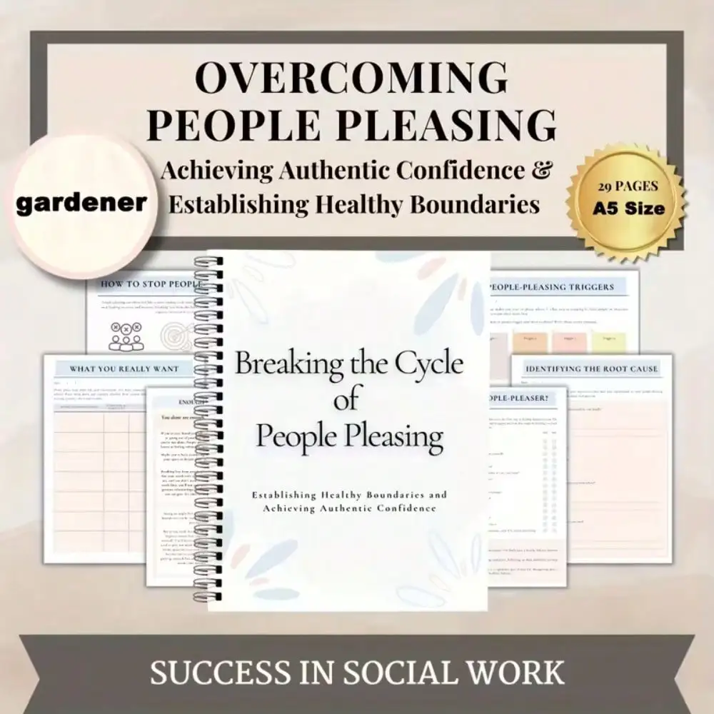 Overcoming People-Pleasing Workbook: Confidence & Boundaries, Self-Improvement Guide for Pleasers, Communication Notebook, Gift