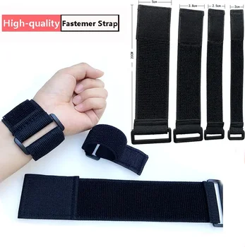 Sangles de câble élastiques brodées personnalisées, bande élastique magique en nylon, boucle à crochet, ruban de fixation adhésif, 5 pièces