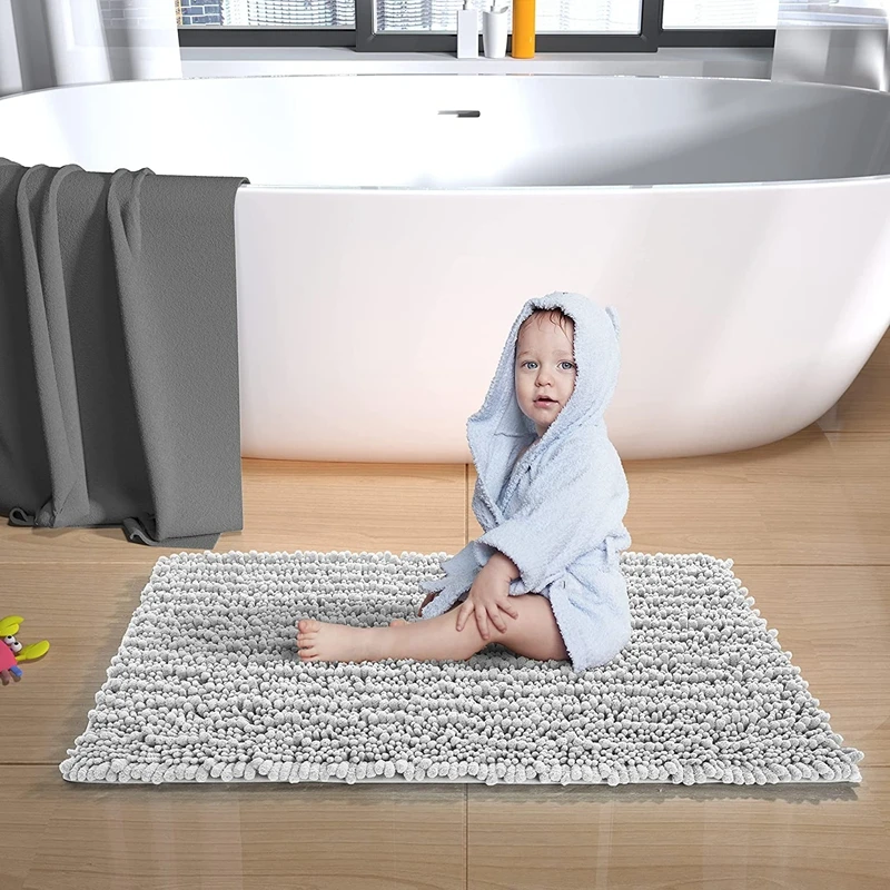 Inyahome tappetini da bagno in ciniglia Shaggy spessi antiscivolo tappetini da bagno tappeto per bagno Extra morbido e assorbente per interni/cucina