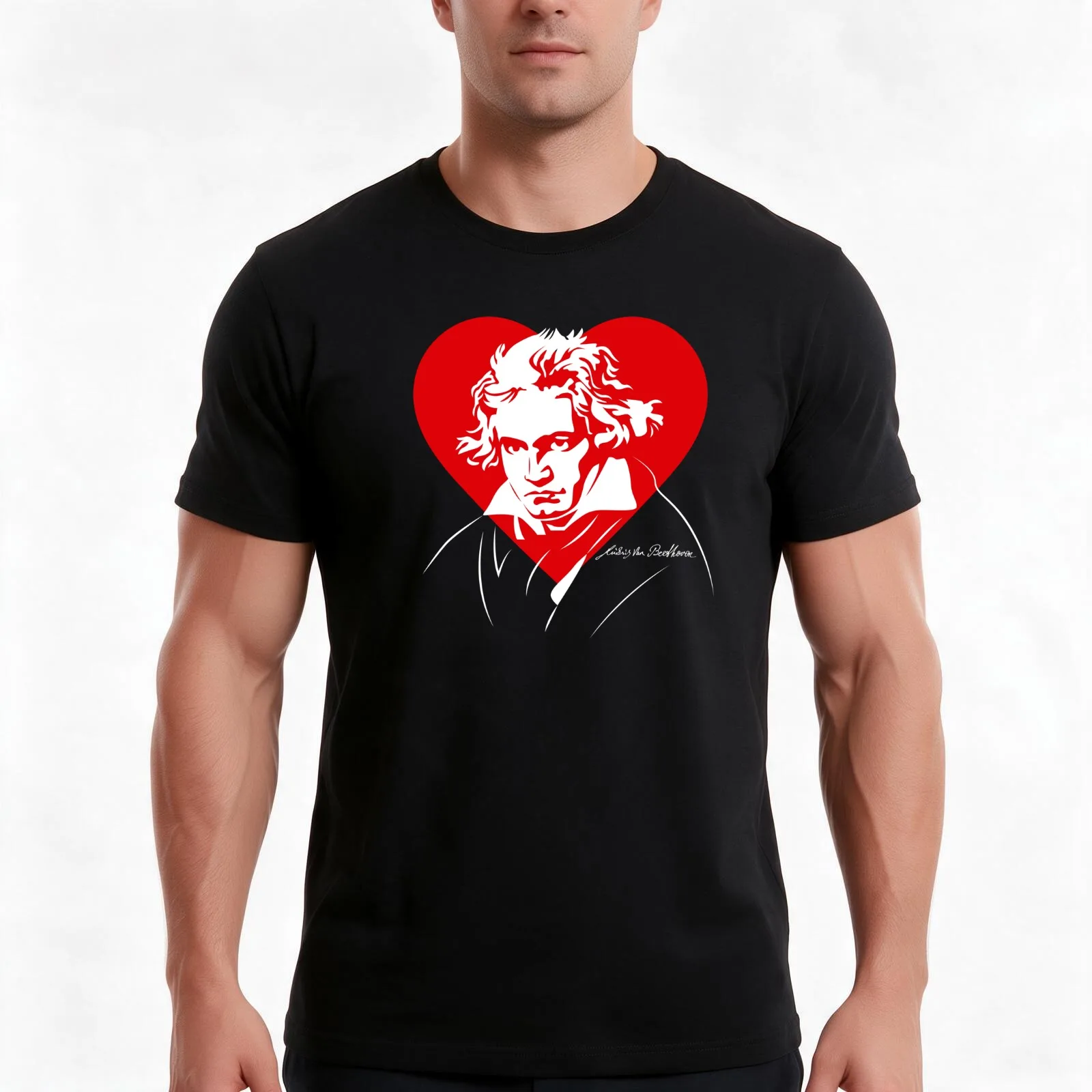 Ludwig van Beethoven T-Shirt Summer Casual Cotton Tee Oversized Streetwear Tops Vintage Graphic Print Loose Fit Short Sleeve