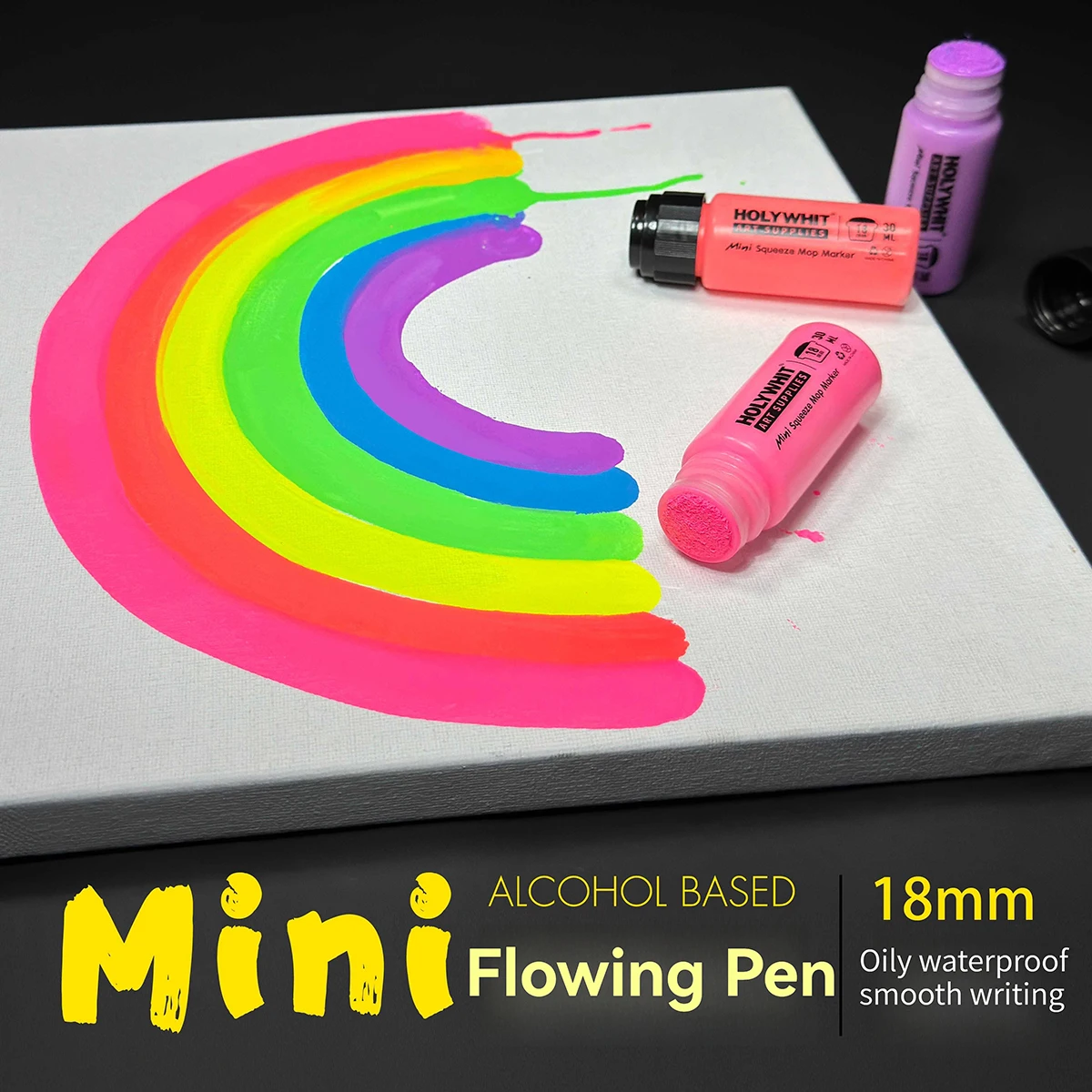 Mini Graffiti Flowing Pen Durable 18mm Round Head 30ml Squeeze Mop Marker Paint Pen Waterproof Creative Painting Highlighter