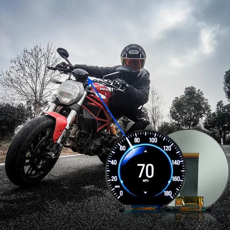3.6 Inch IPS TFT LCD Display Module, 544*506 Resolution, 16.7M Colors White LED Backlight for Ebike Automotive