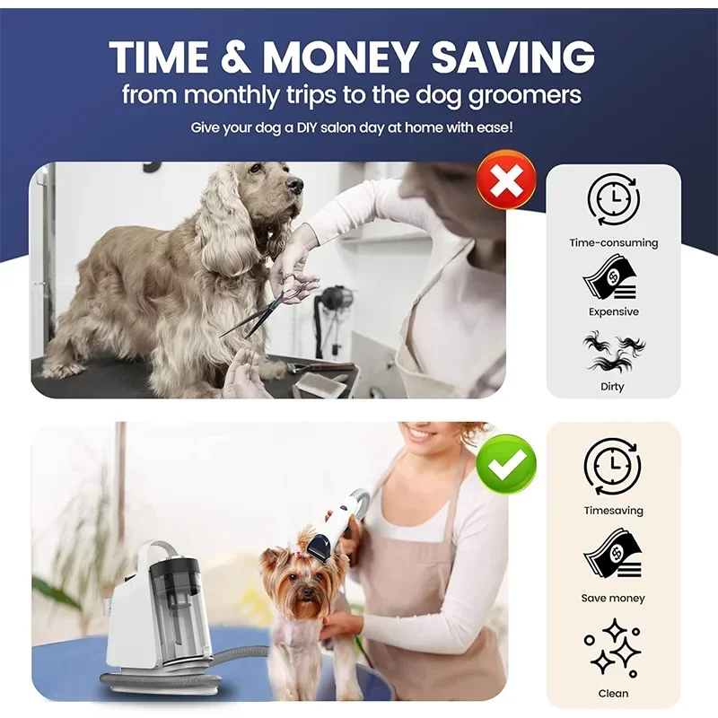 

Factory Wholesale Pet Grooming Trimmer Vacuum Cleaner Kit Dog Cat Brush Hair Deshedding Pet Cleaning Grooming Trimmer Dog