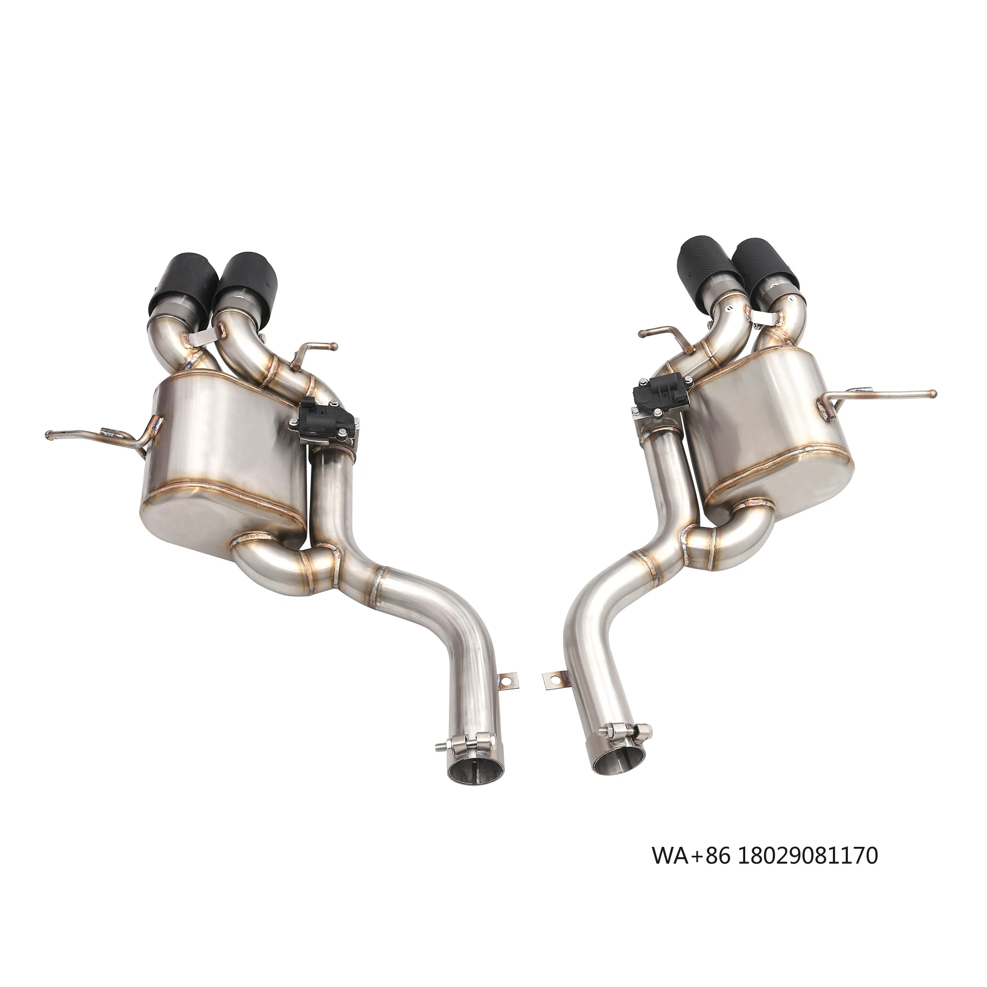 Tuning Axle Exhaust System for  Gran Turismo/GT 4.2/4.7 2007-2021Stainless Steel With Muffler/Valve and Matte Black Tip