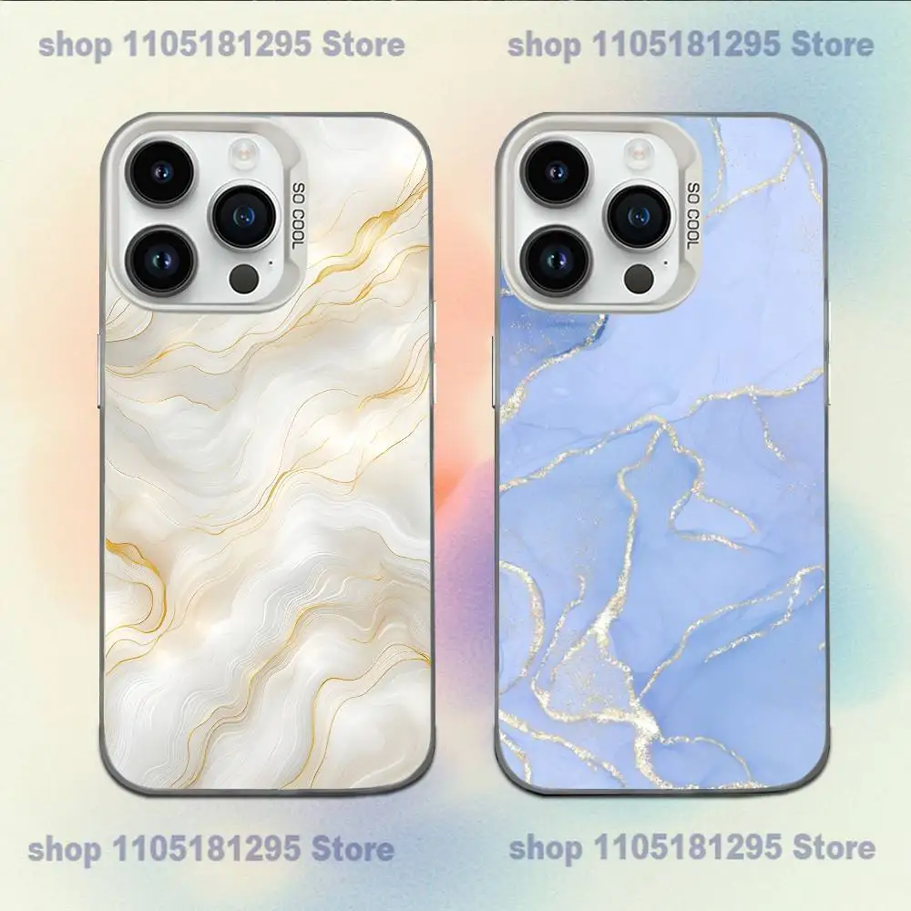 

Fashion Geometric Marble Phone Case For iPhone 17,16,15,14,13,12,11,Mini,Pro,E,MAX White Candy Matte Shockproof Cover