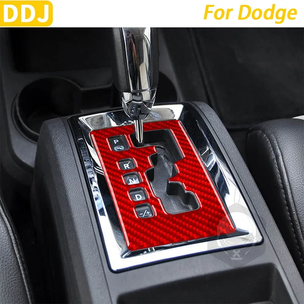 

Red Carbon Fiber Automatic Gear Shift Panel Trim Cover Car Interior Decoration Accessories Sticker For Dodge Journey 2009-2010