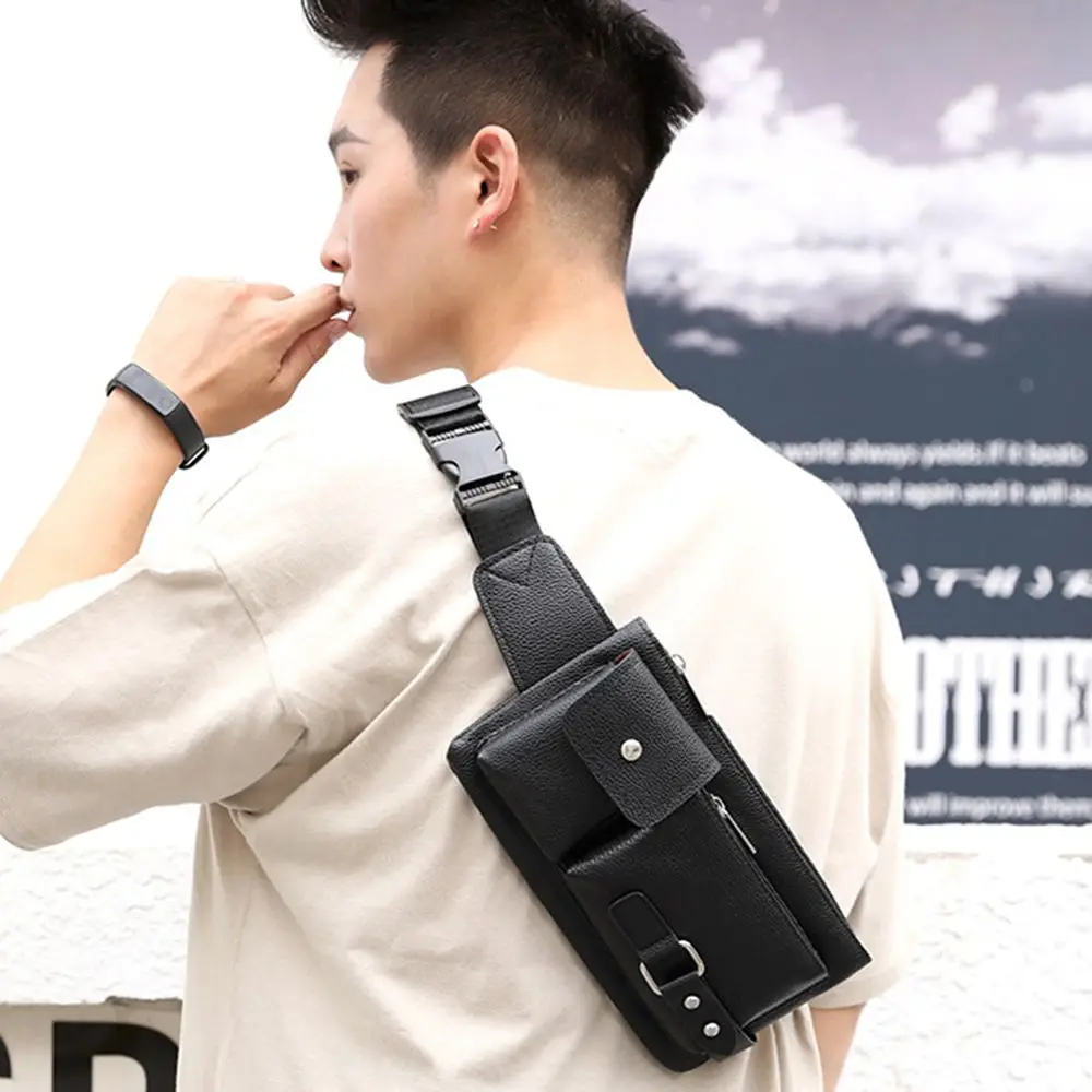 Fashion Men Women Waist Bag Casual Fanny Pack Purse Large Phone Belt Bag Leather Outdoor Travel Phone Bag