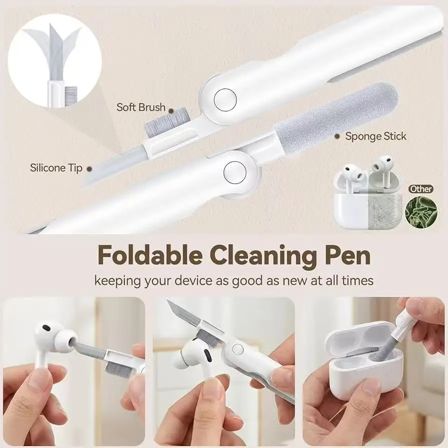 Silicone Earphone Case for Airpods Pro 3/Pro 2/Pro Case with Cleaner Kit for Airpods 4/3/2/1 Protective Cover with Flower Chain view 6