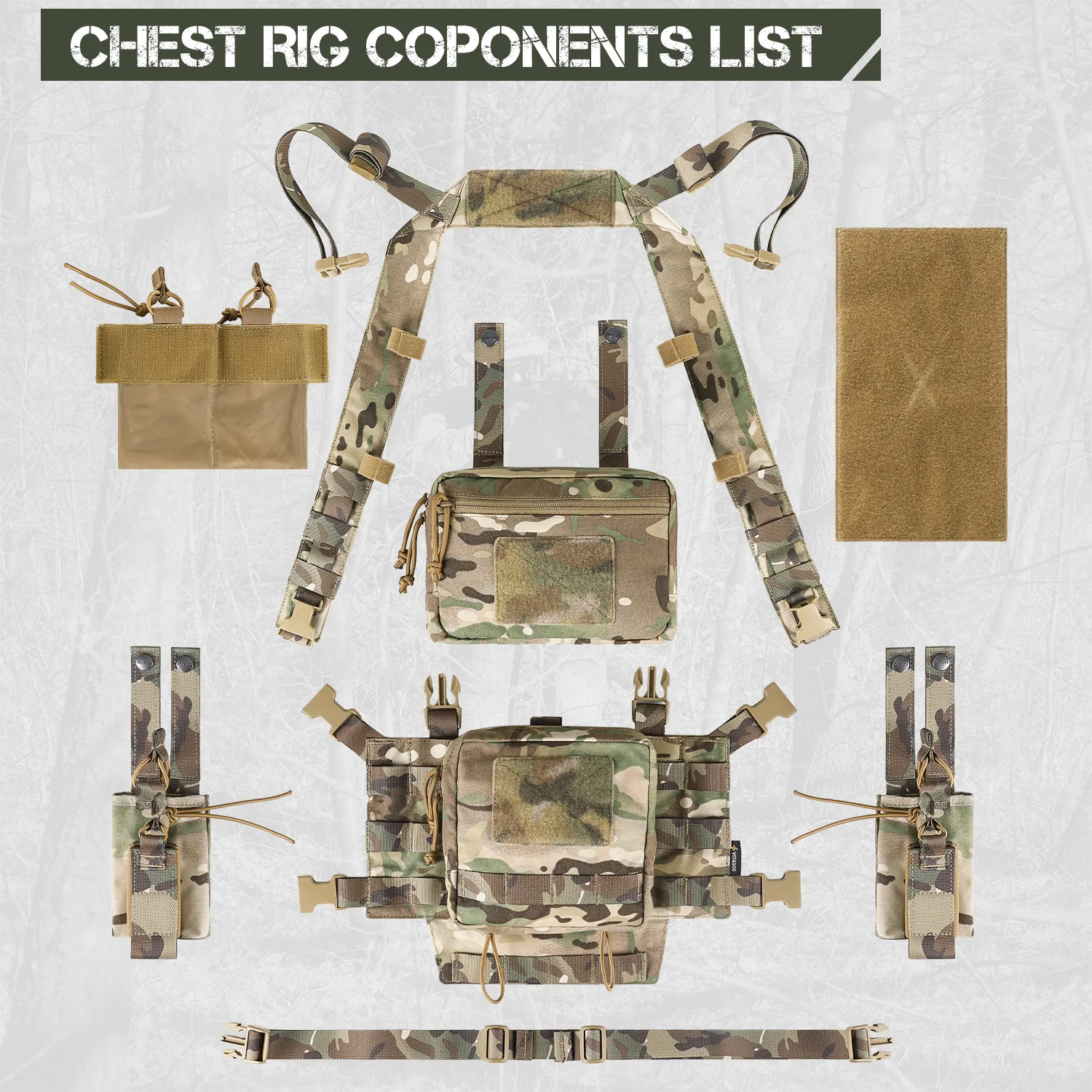 

VOTAGOO Adjustable & Detachable Tactical Chest Rig
