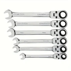 1pc 10mm Combination Ratchet Wrench With Flexible Head, Dual Purpose Ratchet Tools Ratchet Combination Kit. Automotive Hand Tool