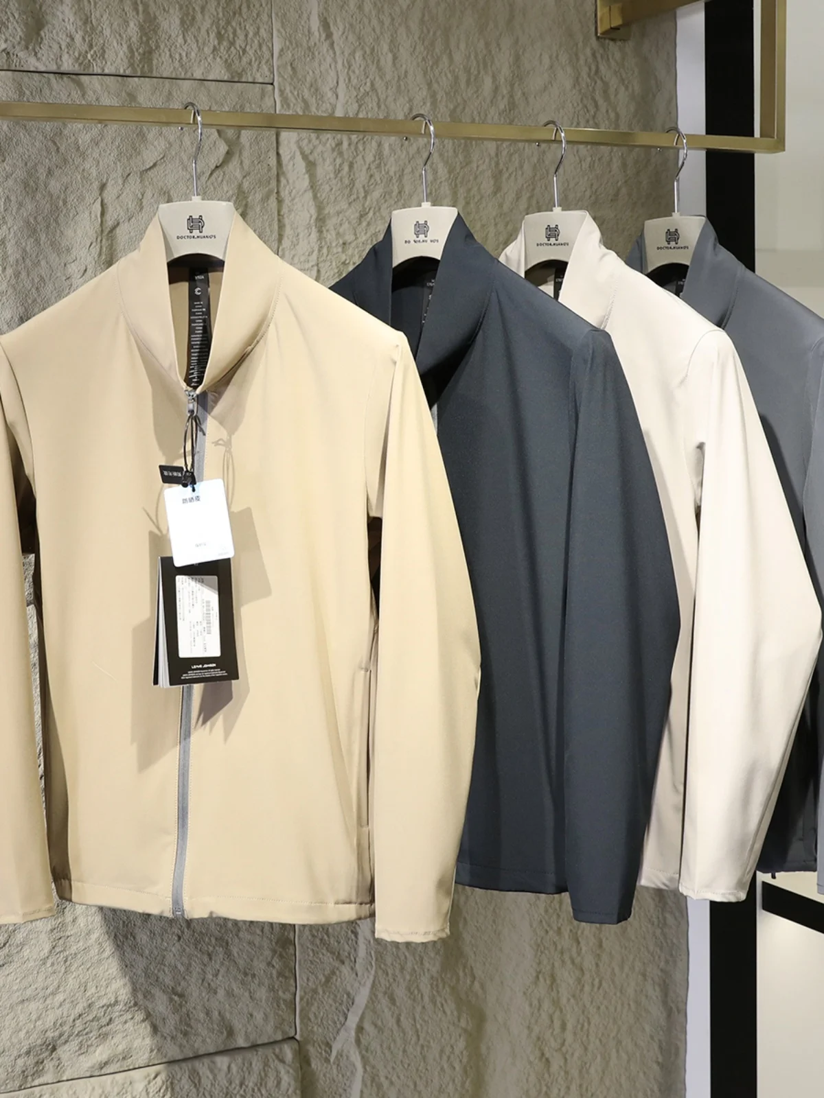 italian-luxury-lightweight-men's-summer-autumn-sun-protection-shirt-outdoor-high-elastic-jacket-outerwear-three-proof-features