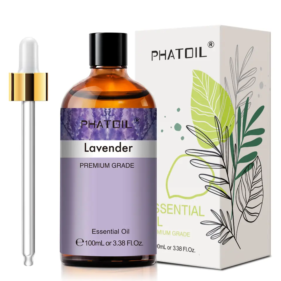 PHATOIL قطعة واحدة زيت عطري للعلاج العطري للمرطب 10 مل/30 مل/100 مل من اللافندر والنعناع والفانيليا والكالبتوس والياسمين - 2