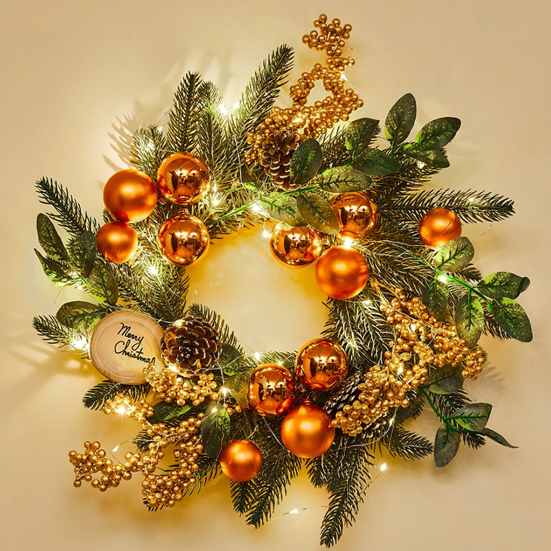 Christmas decorations wreath rattan door hanging Christmas rattan window scene arrangement hotel shopping mall hanging wall