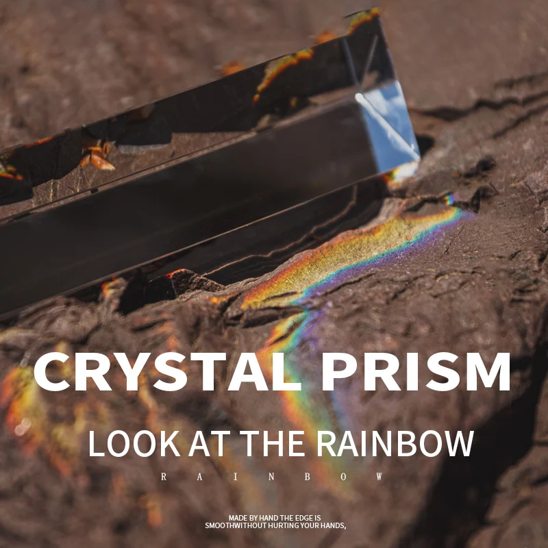Prisme triangulaire en verre arc-en-ciel, capteur de soleil, expérience scientifique, prisme optique pour enfants, pour voir la réfraction de la lumière