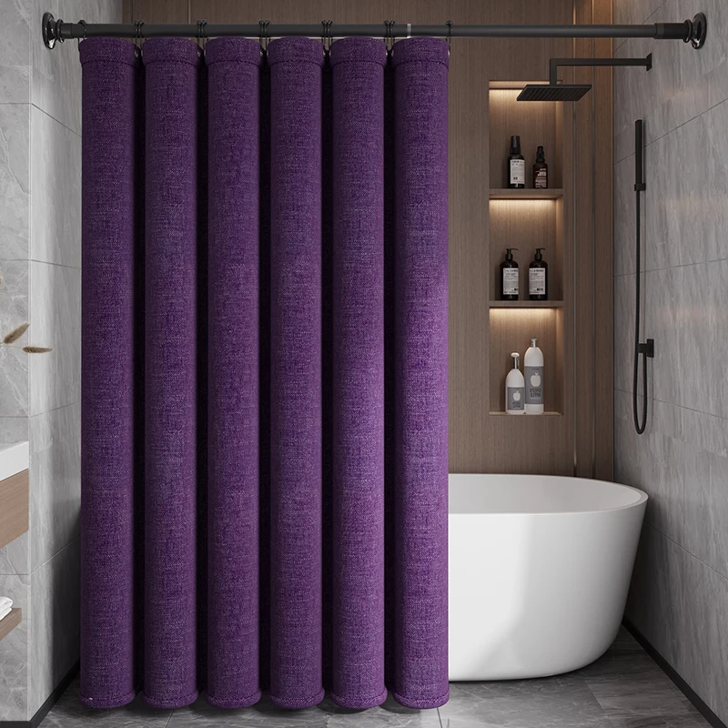 Luxury 3-Piece Shower Curtain Set Heavy Duty PEVA Waterproof & Mold Proof Bathroom Barrier No Drill Hooks for Wet/Dry Separation