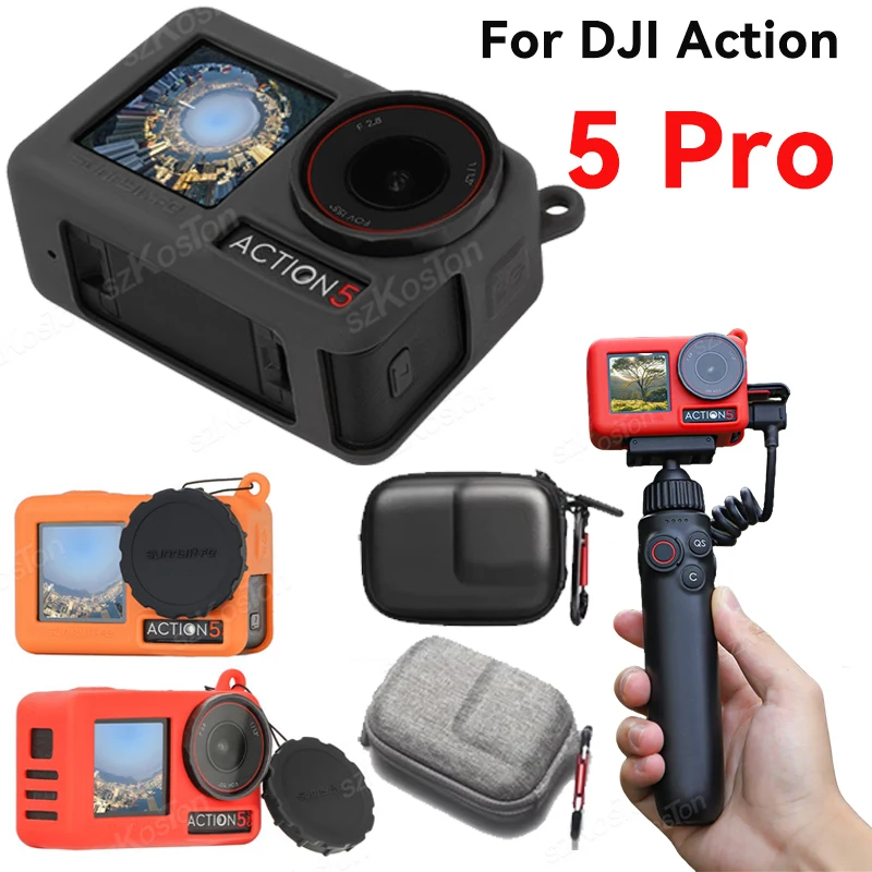 Silicone Protective Cover For DJI OSMO Action 5 Pro Cover Sleeve Protective Shell Lens Cap Action 5 Pro Camera Accessories