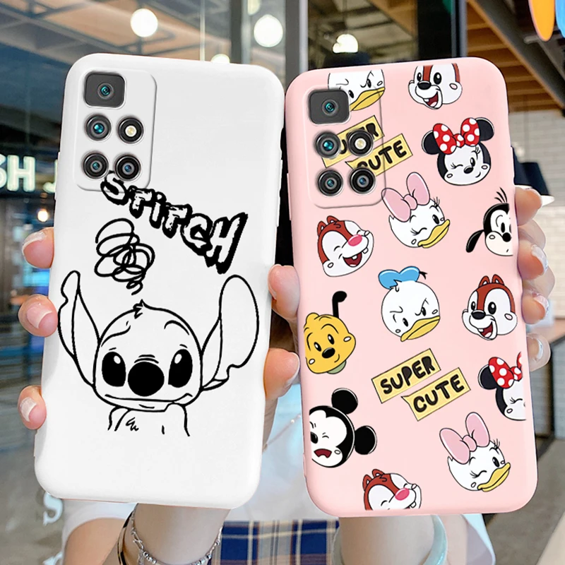 Funny Minnie Mickey Stitch for Xiaomi Redmi 10 Case Cute Donald Duck Printed Silicone for Redmi10 2022 Mobile Phone Back Cover