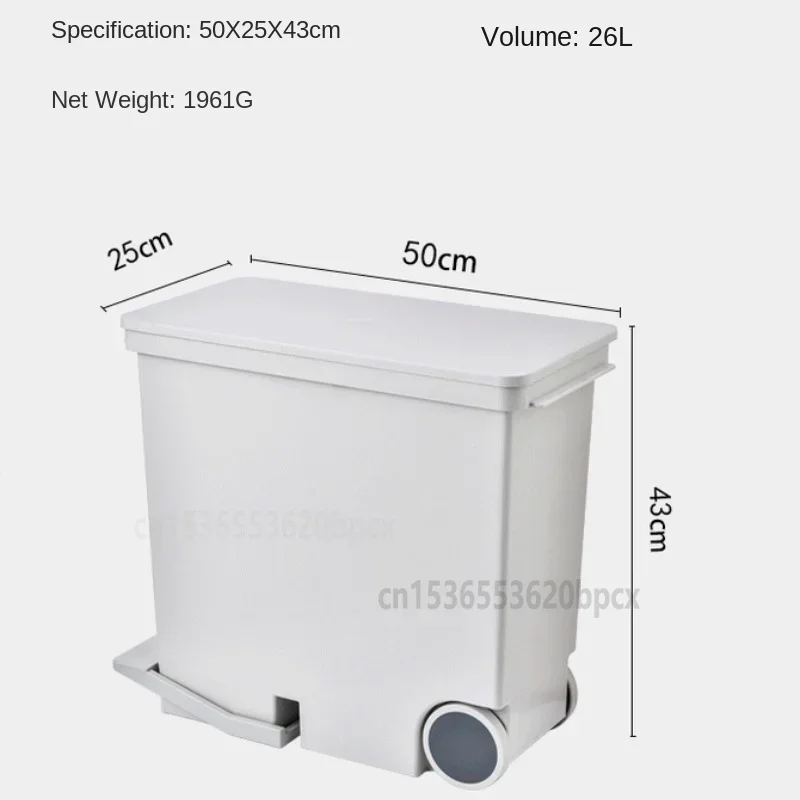 Imagem -06 - Molhado e Seco Sortido Lixo Bin com Rodas Pedal Imprensa Abertura Lata de Lixo Cozinha Lixo Bin Espaço Economia Balde Estreito 26l