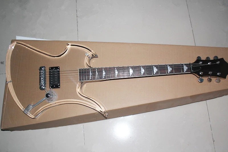 Transparent Acrylic Electric Guitar with Rosewood Fretboard,Providing Customized Service