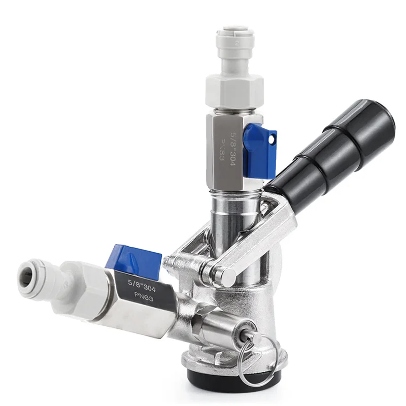 304 Stainless Steel Mini Ball Valve,5/8\'\' NPT Threaded Shut Off Valve Switch for Homebrew Beer Keg Coupler & Magnetic Drive Pump