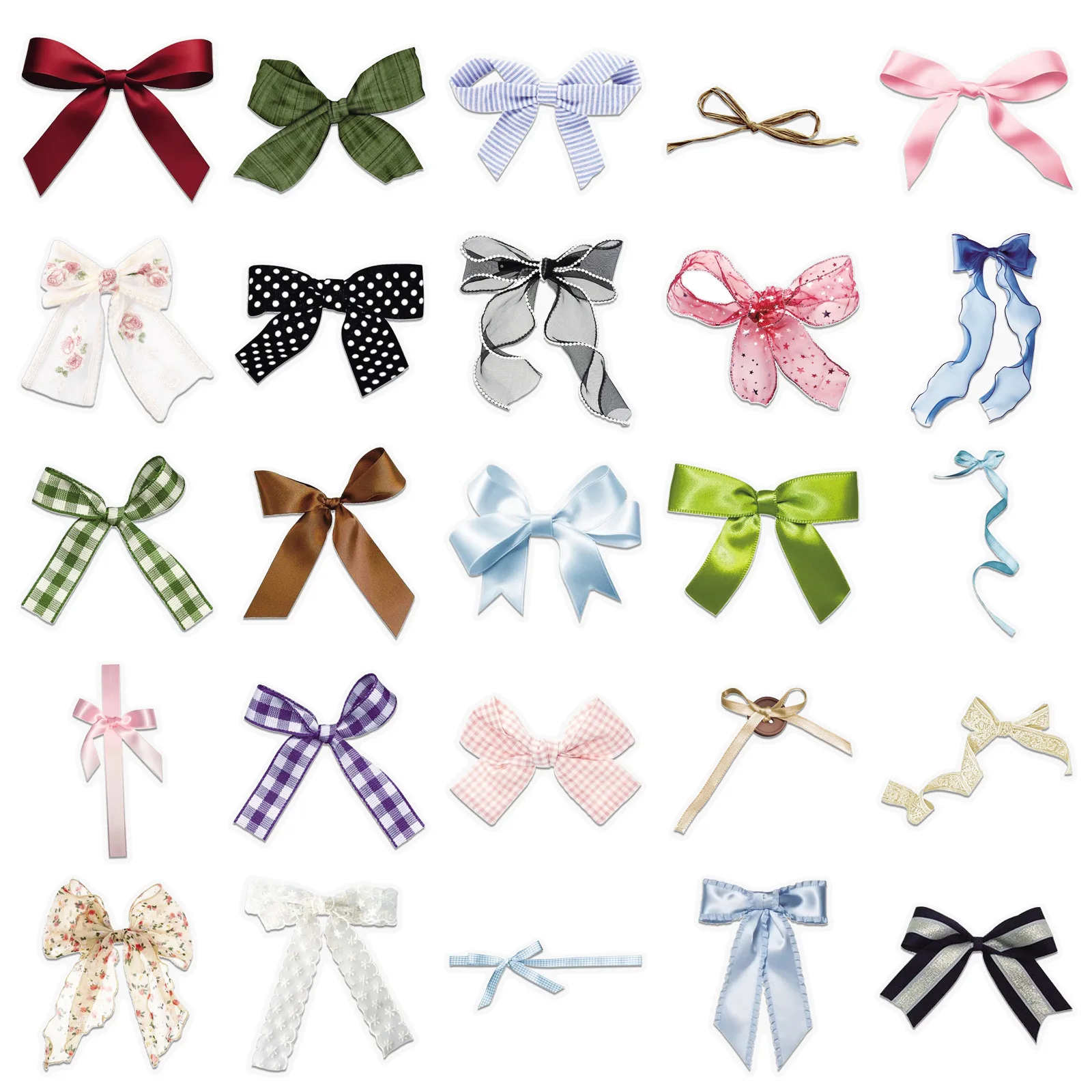 

50PCS Transparent Bow Sticker Waterproof Graffiti Decal Children's Toys Gift DIY Scrapbook Diary Motorcycle Suitcase Sticker