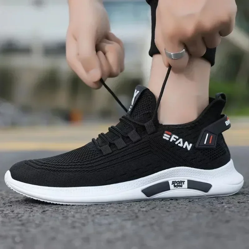 Spring White Casual Shoes Breathable Non-slip Walking Sneakers Men Shoes Outdoor 2024 Comfortable Fashion Lace Up Running Shoes