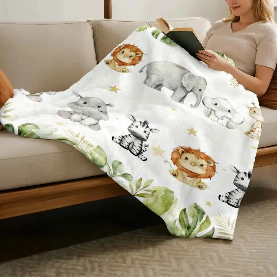 

Одеяла с мультяшными животными, теплое мягкое плюшевое одеяло до колена для зимы, офиса, спальни, дивана, подарки для путешествий, домашний декор